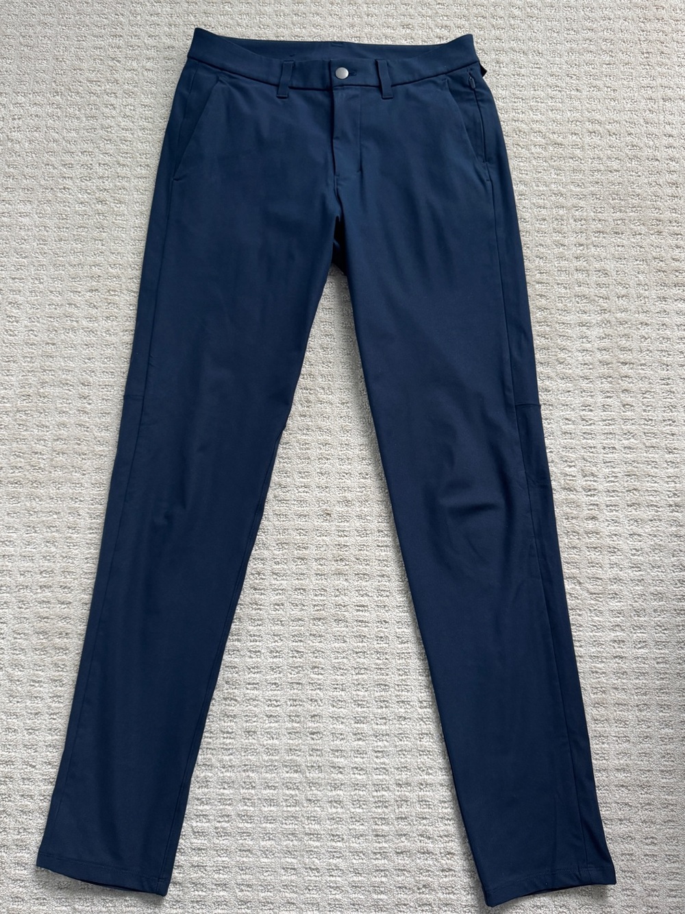 Lululemon ABC Slim-Fit Trouser, 32" Waist 30" Length Warpstreme Navy Blue Color